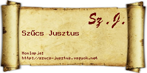 Szűcs Jusztus névjegykártya